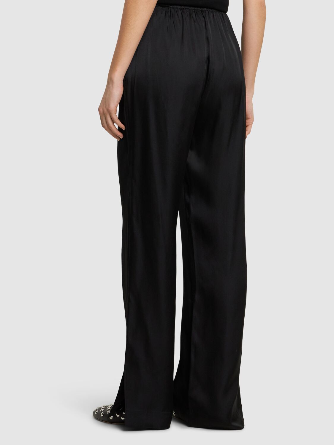 Aden silk blend wide pants