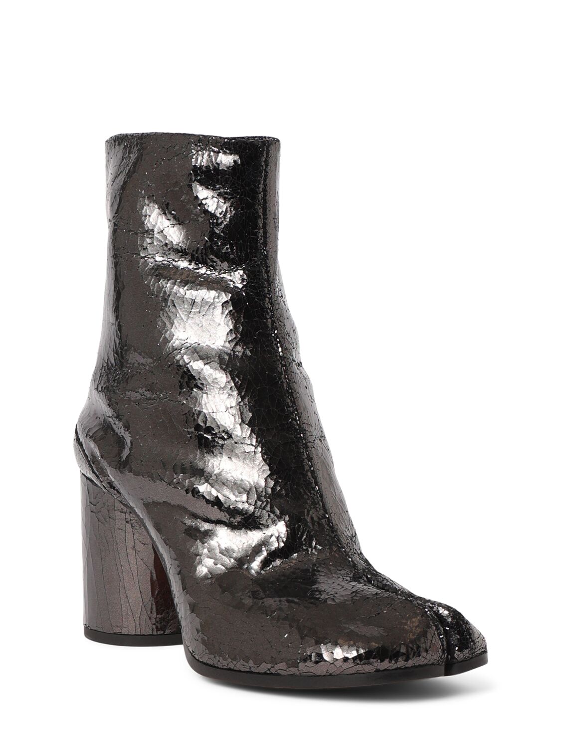 80mm Tabi mirror leather ankle boots