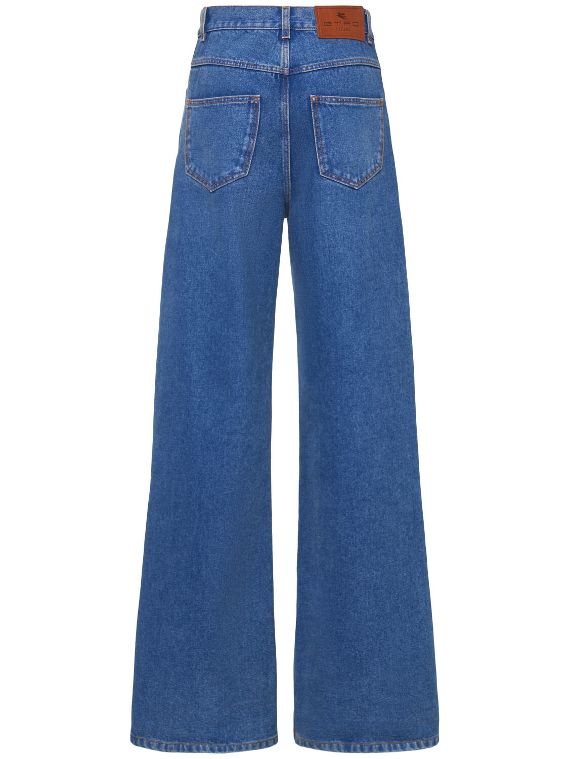 Denim high rise wide jeans