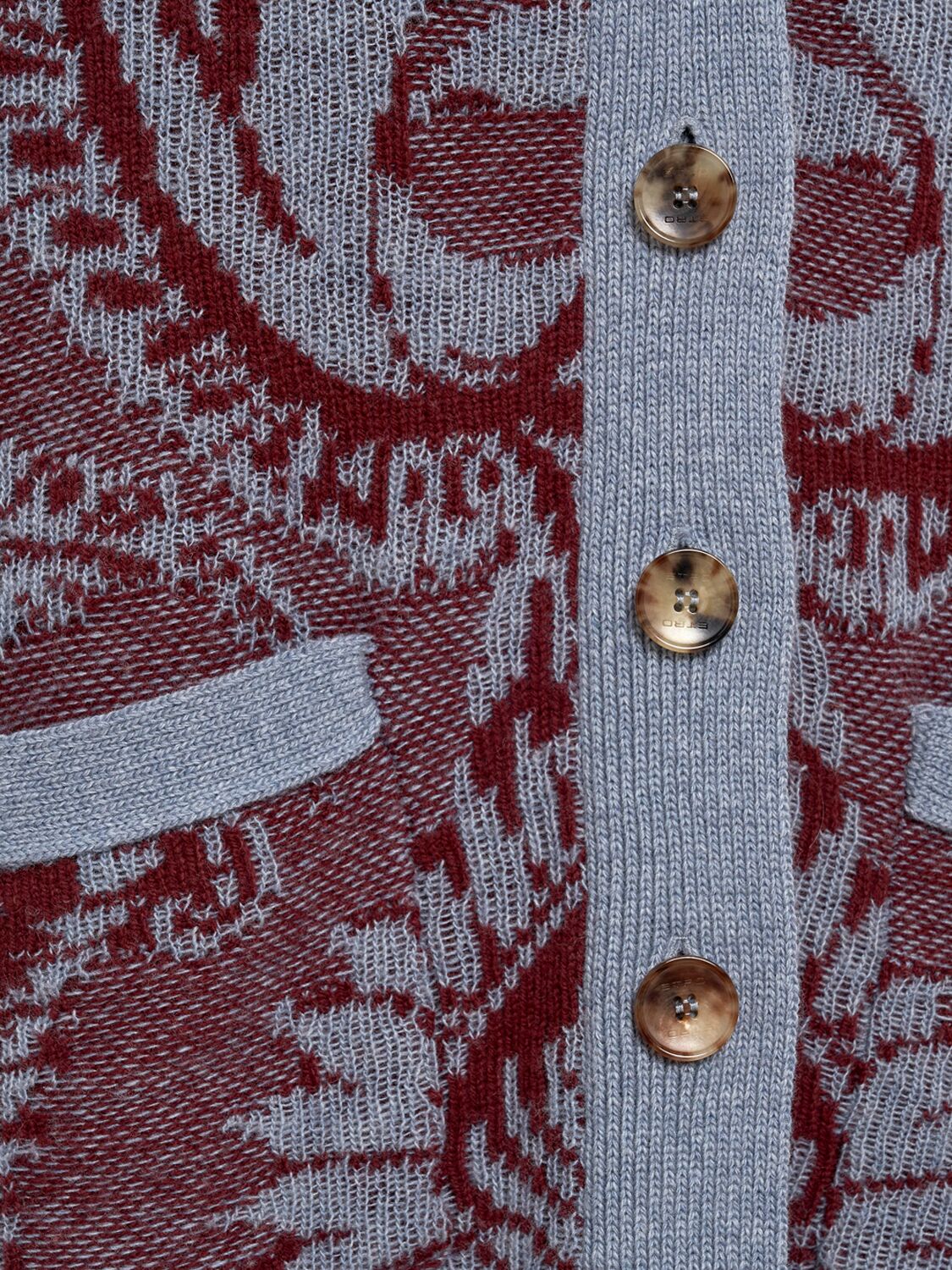 Embroidered wool knit oversized cardigan